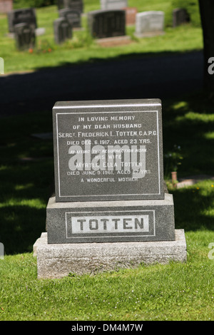 Fairview Cemetery befindet sich in Halifax, N.S. Stockfoto