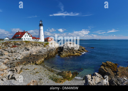 Elizabeth Fort Williams Head Light Maine Portland USA USA Amerika Architektur Kap Stadt Küste Landschaft Leuchtturm Stockfoto