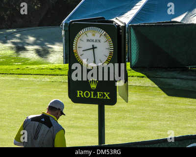 Rolex ein Tiger Wood gebilligt Produkt Zeichen bei der 2013 nordwestlichen gegenseitige World Challenge in Thousand Oaks, Kalifornien Stockfoto