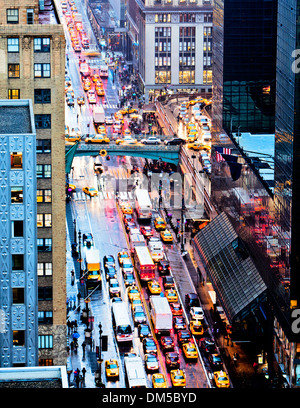 Rush Hour auf der 42nd Street in New York City Stockfoto