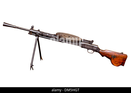 Degtyarev leichtes Maschinengewehr isoliert auf weißem Hintergrund Stockfoto