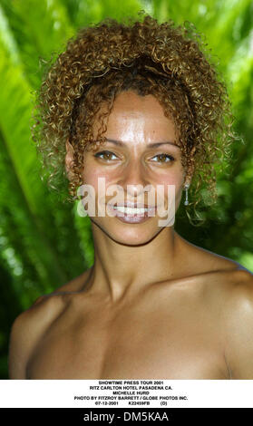 12. Juli 2001 - SHOWTIME Presse TOUR 2001.RITZ CARLTON HOTEL PASADENA CA... MICHELLE HURD. FITZROY BARRETT / 12.07.2001 K22459FB (D) (Kredit-Bild: © Globe Photos/ZUMAPRESS.com) Stockfoto