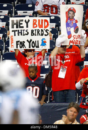 23. November 2009 - Houston, Texas, USA - 23. November 2009: Texaner Fans zeigen ihren Geist wie die Texaner die Tennessee Titans im Reliant Stadium in Houston, Texas übernahm.  Obligatorische Credit - Diana L. Porter / Southcreek Global. (Kredit-Bild: © Southcreek Global/ZUMApress.com) Stockfoto