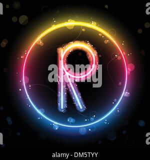 Alphabet Rainbow Lichter im Kreis-Taste Stock Vektor