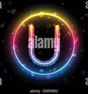 Alphabet Rainbow Lichter im Kreis-Taste Stock Vektor