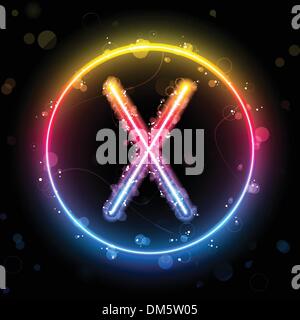 Alphabet Rainbow Lichter im Kreis-Taste Stock Vektor