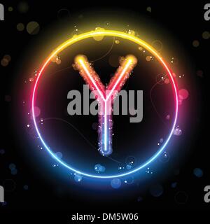 Alphabet Rainbow Lichter im Kreis-Taste Stock Vektor