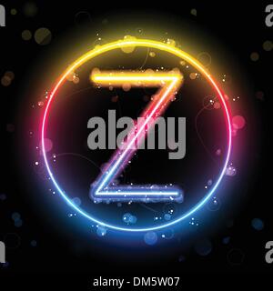 Alphabet Rainbow Lichter im Kreis-Taste Stock Vektor