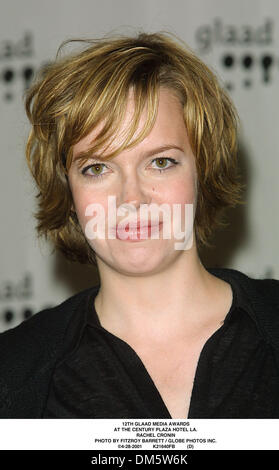 28. April 2001 vergibt - 12. GLAAD MEDIA. IM JAHRHUNDERT PLAZA HOTEL LA. RACHEL CRONIN. FITZROY BARRETT / 28.04.2001 K21640FB (D) (Kredit-Bild: © Globe Photos/ZUMAPRESS.com) Stockfoto