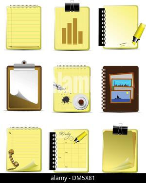 Neun Büros & Business icons Stock Vektor