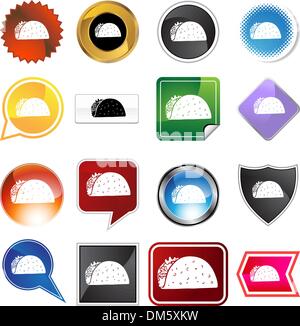 Taco-Icon-Set Stock Vektor