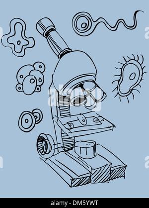 Mikroskop-Doodle Stock Vektor