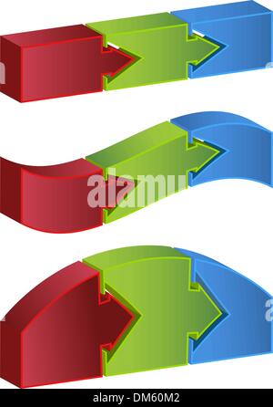 Prozess in drei Schritten Stock Vektor