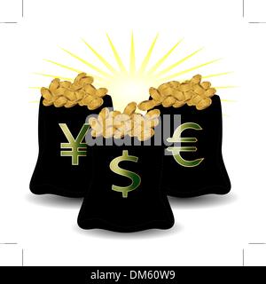 Geldtaschen Zeichen Stock Vektor