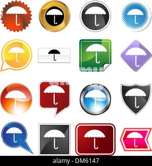 Regenschirm Vielzahl Set Stock Vektor