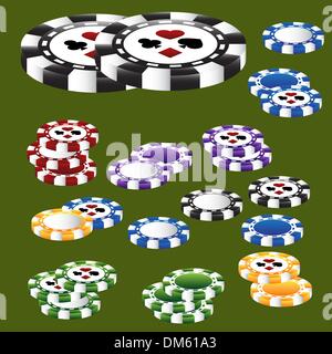 Poker Chip Card Anzüge Stock Vektor