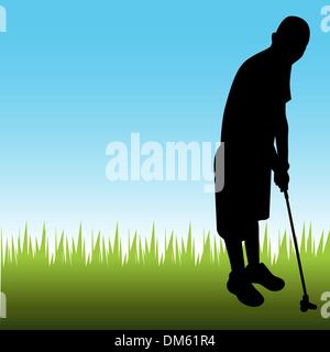 Man spielt Golf Stock Vektor