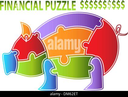 Sparschwein-Puzzle Stock Vektor