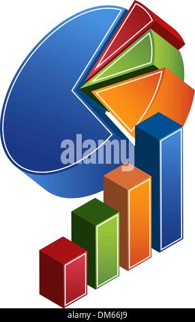 Balken- und Tortendiagrammen Stock Vektor