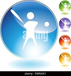 Baseball-Crystal Icon-Set Stock Vektor