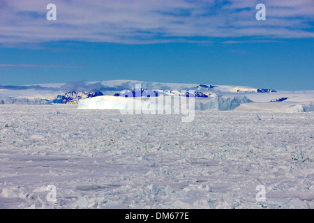 Eisige Landschaft, Packeis, Weddellmeer, Antarktis Stockfoto