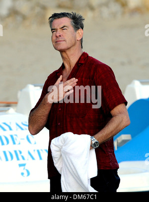 Schauspieler Pierce Brosnan am Set von dem Film "A long Way down". Im Oktober 2012 in Mallorca gedreht Stockfoto