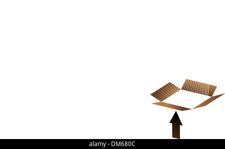 Brauner Kasten mit Energiewellen Stock Vektor