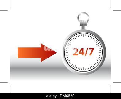 Zwanzig vier sieben Stock Vektor