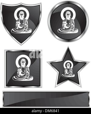 Buddha-Icon-Set Stock Vektor