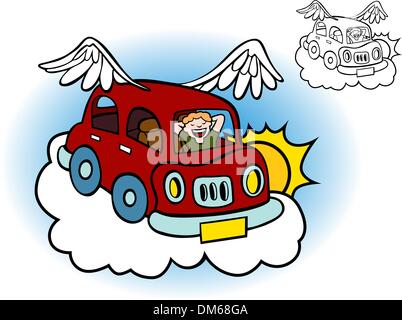 Fliegendes Auto Stock Vektor