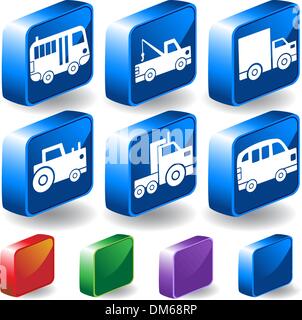 LKW-3D Button-Set Stock Vektor