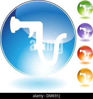 Gartenschlauch Crystal Icon Stock Vektor