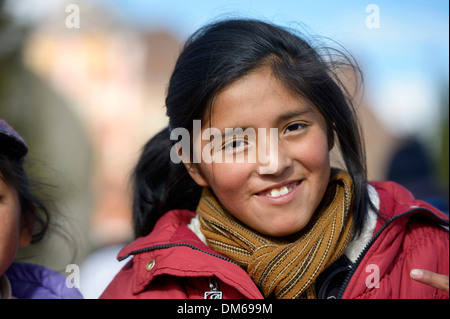 Mädchen, Porträt, El Alto, La Paz, Departamento Stockfoto