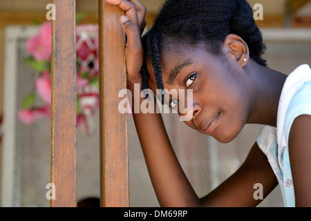 Junge Frau, Tchawa, Leogane, Haiti Stockfoto