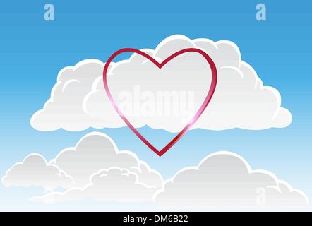 Wolken und Herz Stock Vektor