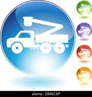 Kran-Lift-Lastwagen-Crystal-Symbol Stock Vektor