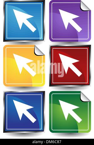3D Aufkleber-Set - Pfeile Stock Vektor