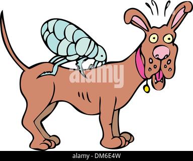 Hund mit floh-Symbol Stock Vektor