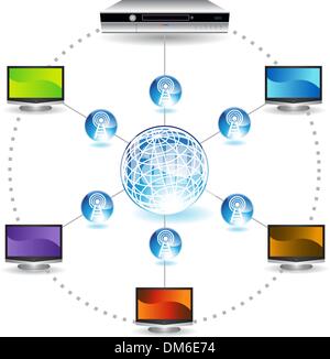 3D Bild des DVR verbinden von Netzwerken Stock Vektor