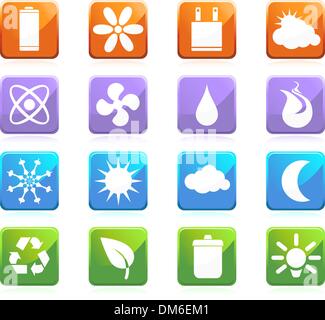 Eco Friendly Icons Stock Vektor