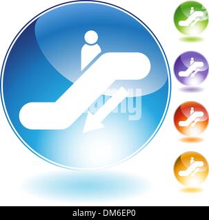 Rolltreppe nach unten Crystal Icon Stock Vektor