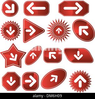 Navigation-Beschriftung-Set - rot Stock Vektor