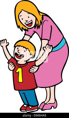 Mutter, Lehre als erstes Stock Vektor