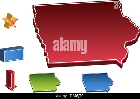 Iowa-3D Stock Vektor