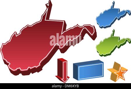 West Virginia 3D Stock Vektor