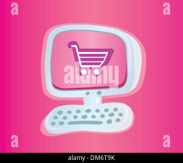 Einkaufen online-Vektor ICON Stock Vektor