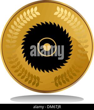 Goldmünze - Sägeblatt Stock Vektor