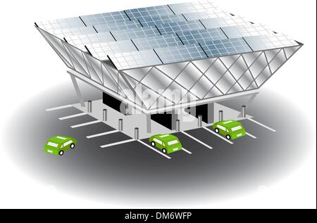 Solare Ladestation Stock Vektor