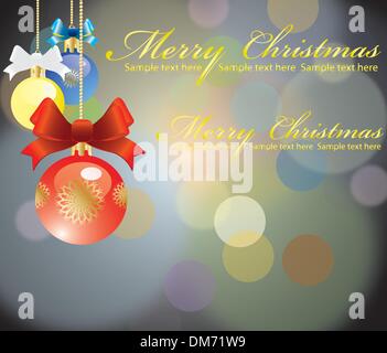 Zusammenfassung Hintergrund mit Christbaumkugeln und bunten Lichtern auf Weihnachten. Stock Vektor