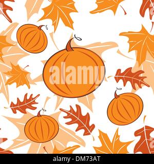 Herbstliche Musterdesign mit Kürbissen Stock Vektor